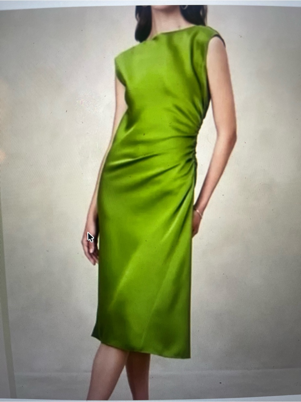 BANANA REPUBLIC SATIN MIDI DRESS - GREEN - SIZE 6 - NWOT